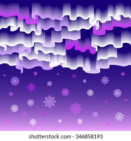 Northern lights. Abstract vector background art merry christmas