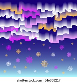 Northern lights. Abstract vector background art merry christmas