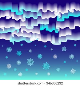 Northern lights. Abstract vector background art merry christmas