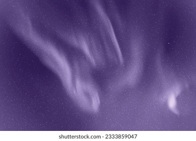 Northern lights, aurora borealis. Monochrome violet space background