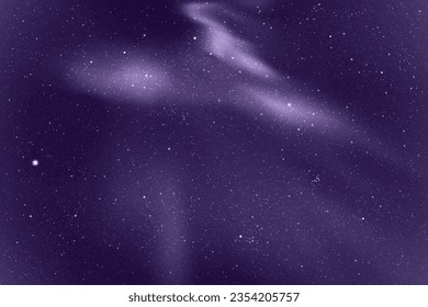 Northern lights, aurora borealis. Monochrome violet space background