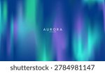 Northern lights or Aurora borealis in the sky. Amazing night landscape with Polar lights. Northern lights in winter field. Minimalist cover template with vibrant northern light collection. Ideal design for background, social media. vector design. 