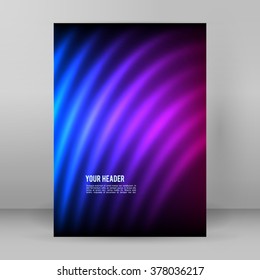 Northern lights background of bright glowing blur lines. Vector illustration Eps 10. Futuristic style glow neon disco club or night party. Gorgeous graphic image template