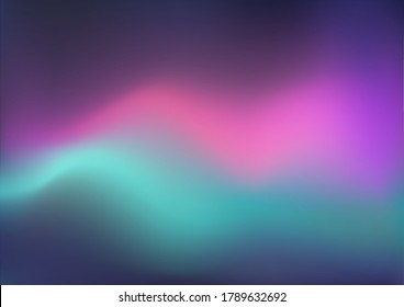 Northern lights, bright gradient background horizontal format, vector illustration