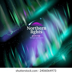 Northern lights, Glowing vector elements for design