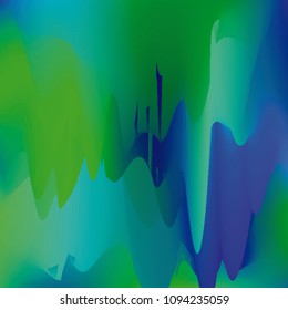 Northern lights gradient background vector illustration. Night Sky, Northern Lights Effect, Realistic polar lights. Abstract space design for aurora borealis, isolated on transparent background.