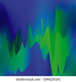 Northern lights gradient background vector illustration. Night Sky, Northern Lights Effect, Realistic polar lights. Abstract space design for aurora borealis, isolated on transparent background.