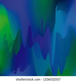 Northern lights gradient background vector illustration. Night Sky, Northern Lights Effect, Realistic polar lights. Abstract space design for aurora borealis, isolated on transparent background.