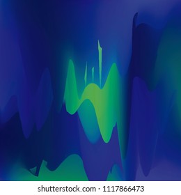Northern lights gradient background vector illustration. Night Sky, Northern Lights Effect, Realistic polar lights. Abstract space design for aurora borealis, isolated on transparent background.