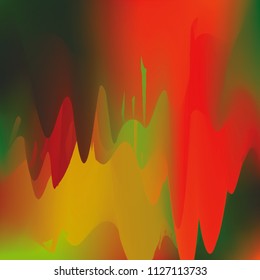 Northern lights gradient background vector illustration. Night Sky, Northern Lights Effect, Realistic polar lights. Abstract space design for aurora borealis, isolated on transparent background.