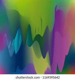 Northern lights gradient background vector illustration. Night Sky, Northern Lights Effect, Realistic polar lights. Abstract space design for aurora borealis, isolated on transparent background.