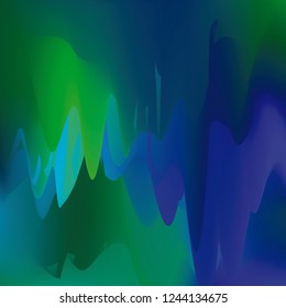 Northern lights gradient background vector illustration. Night Sky, Northern Lights Effect, Realistic polar lights. Abstract space design for aurora borealis, isolated on transparent background.