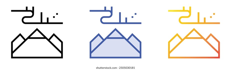 northern lights icon. Linear, Blue Fill and Gradient Style Design Isolated On White Background