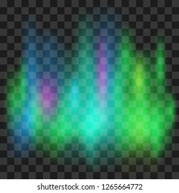 Northern lights isolated on transparent background. Vector illustration