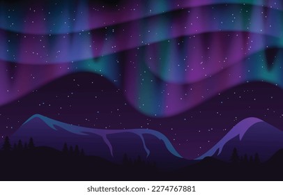 Northern Lights Landscape Background Design