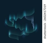 Northern lights natural phenomenon. Vector illustration. Sketch for creativity.
