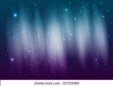 Northern Lights. Night Sky.Vector Illustration