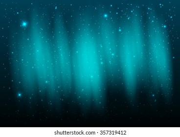 Northern Lights. Night Sky.Vector Illustration