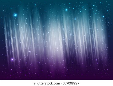 Northern Lights. Night Sky.Vector Illustration