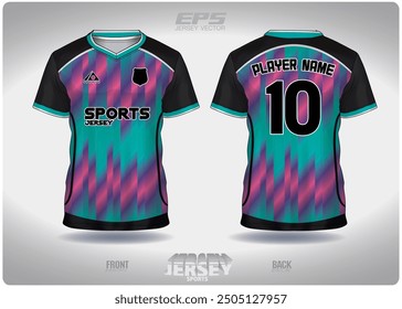 Northern lights pattern design, illustration, textile background for sports t-shirt, football jersey shirt mockup for football club. consistent front view