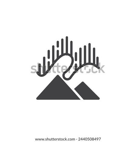 Northern lights phenomenon vector icon. filled flat sign for mobile concept and web design. Aurora borealis lights glyph icon. Symbol, logo illustration. Vector graphics