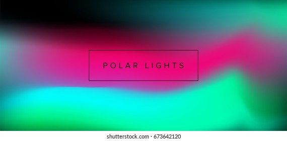 Northern lights, polar lights, luminescence. Vector blurred background.