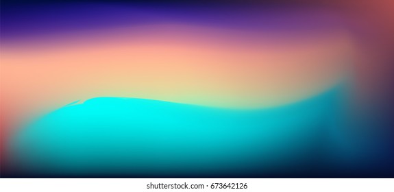 Northern lights, polar lights, luminescence. Vector blurred background.