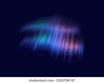 Northern lights shining in night sky realistic vector illustration. Magical atmosphere of aurora borealis 3d object on dark background