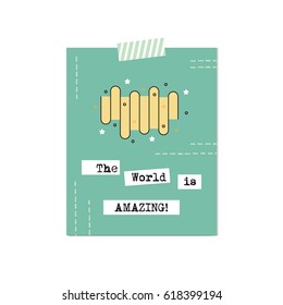 Northern Lights vector inspirational card. Aurora Borealis. Printable poster, design for travel agency products, tour brochure, excursion banner. Simple elegant modern design.