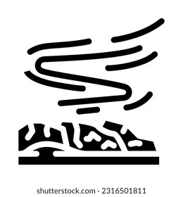 northern lights winter season glyph icon vector. northern lights winter season sign. isolated symbol illustration