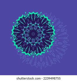 Northern mandalas are painted in a Scandinavian circle scheme with most commonly-seen hue in the Northern Lights spectacle. Separate use. An example of a color scheme. Vector.