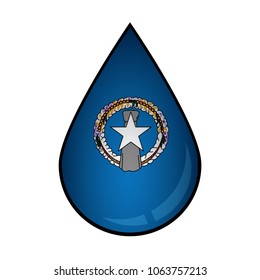 The Northern Mariana flag painted on 3D water drop