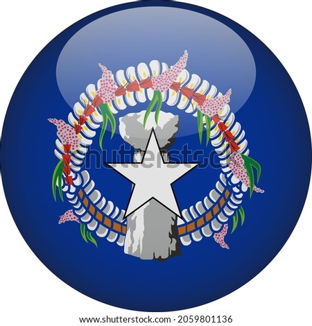 Northern Mariana Islands 3D Rounded Country Flag Icon