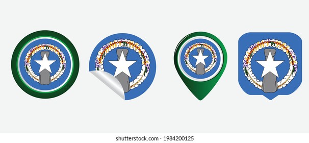 northern mariana islands flag. flat icon symbol vector illustration