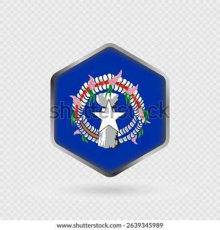 Northern Mariana Islands Flag Icon in Hexagon Shape.