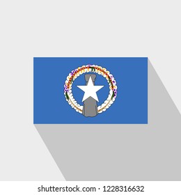 Northern Mariana Islands flag Long Shadow design vector