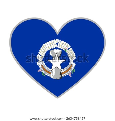 Northern Mariana Islands flag. Northern Mariana Islands love flag. Northern Mariana Islands flag in heart shape. Love symbol. Vector illustration.
