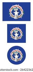
Northern Mariana Islands flag PNG vector. Northern Mariana Islands square and round icon isolated on transparent PNG background. Northern Mariana Islands flag icon.