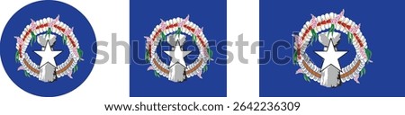 
Northern Mariana Islands flag PNG vector. Northern Mariana Islands square and round icon isolated on transparent PNG background. Northern Mariana Islands flag icon.