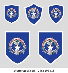 Northern Mariana Islands Flag Set in Shield Frame