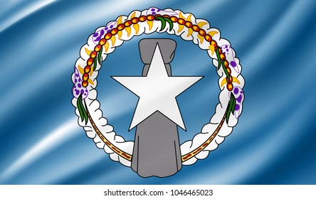 Northern Mariana Islands Flag in Vector Illustration