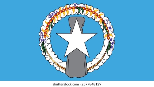 Northern Mariana Islands (1976–1989) Flag Vector Illustration Premium Quality