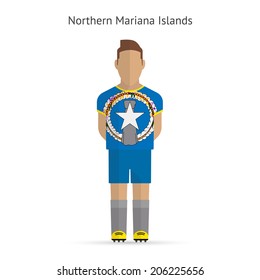 Northern Mariana Islands football player. Soccer uniform. Vector illustration.