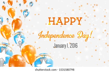 Northern Mariana Islands Independence Day Greeting Card. Flying Balloons in Northern Mariana Islands National Colors. Happy Independence Day Northern Mariana Islands Vector Illustration.
