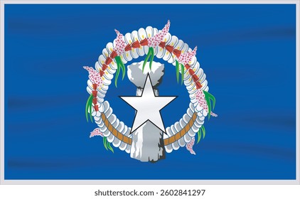 Northern Mariana Islands official flag vector with standard size and proportion. National flag emblem with accurate size and colors.