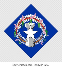 Northern Mariana Islands rhombus flag. Vector illustration.