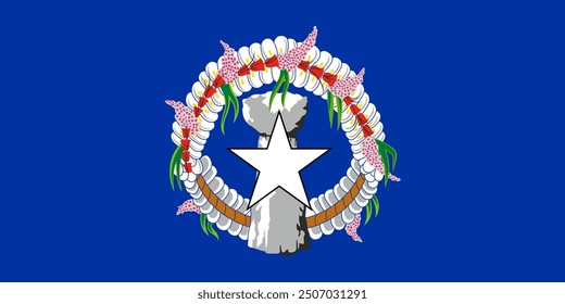 Northern Mariana Islands vector flag. Accurate dimensions and official colors. This file is suitable for digital editing and printing of any size.