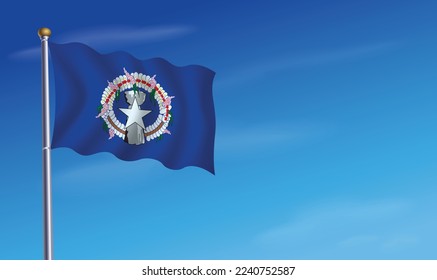 Northern Marianas Flag for Independence Day Background  Vector Illustration