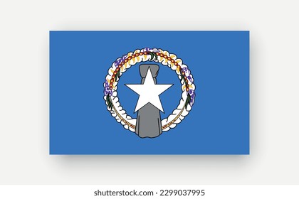Northern Marianas Island .Detailed flag on white background. Vector illustration