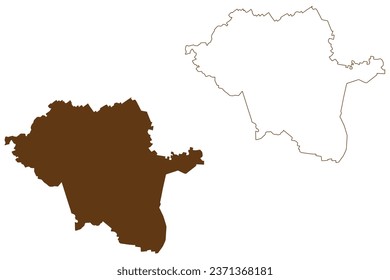 Northern Midlands Council (Commonwealth of Australia, Tasmania, lutruwita) map vector illustration, scribble sketch Northern Midlands map